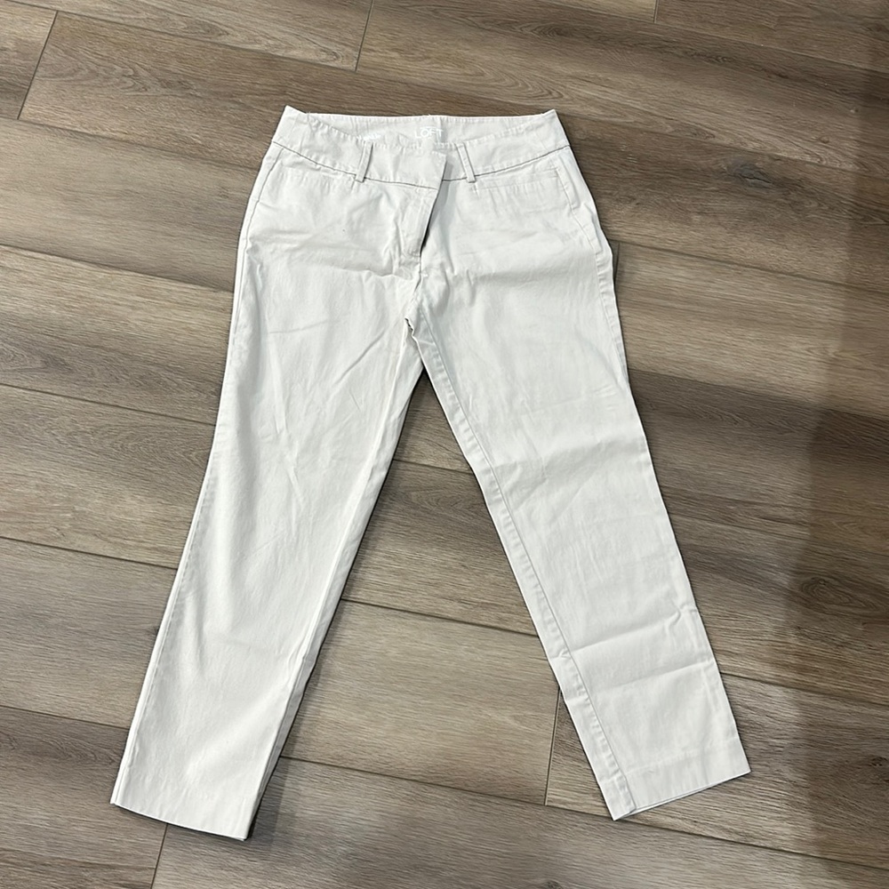 Ann Taylor LOFT Tan Cropped Trousers Size 6 “original ankle.